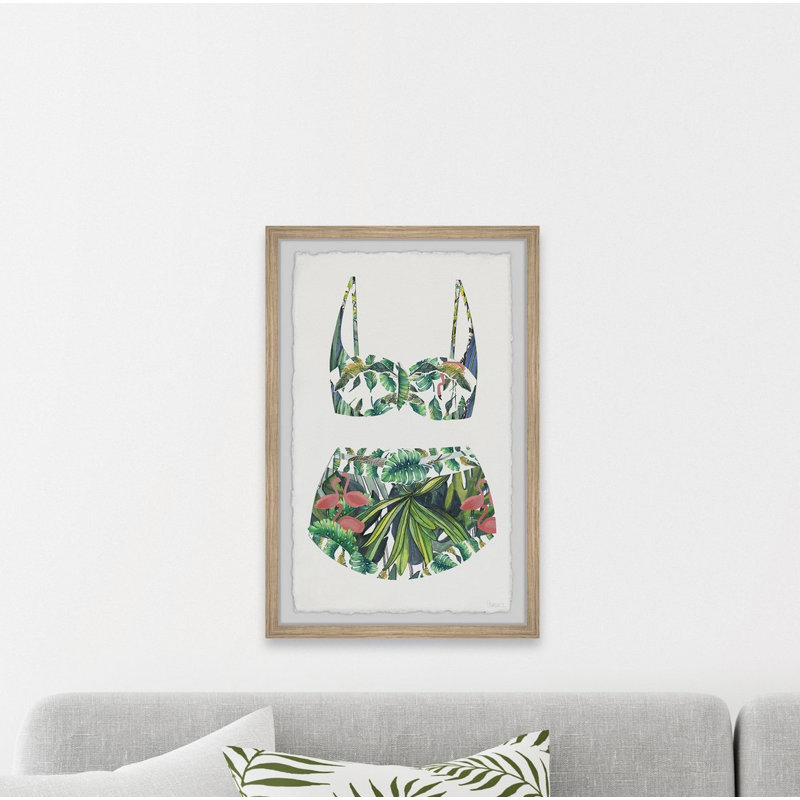 Tropical Forest Swimsuit Framed Canvas Print, 45" x 30"