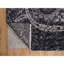 Tapis oriental noir fantôme 8 pi 1 po x 10 pi, luxueux et moelleux, noué à la main, à motif de feuille de faucille, velours doux, en laine et en soie