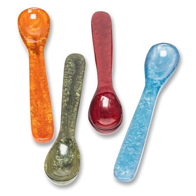 Set Of 4 Assorted Colors Small Simple Spoon