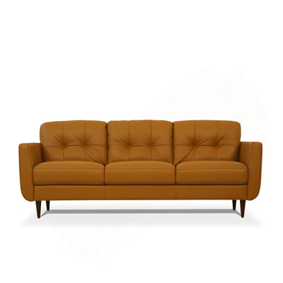 Canapé en cuir brun clair (assemblé)