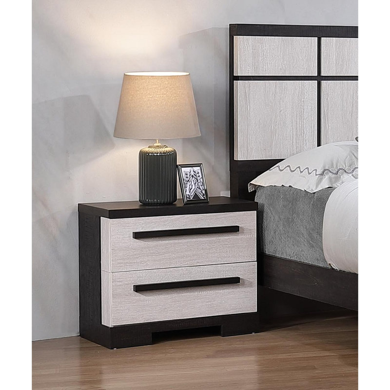 Table de chevet avec rangement à 2 tiroirs 1pc
