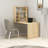 Modern Study Desk with Wall-Mount Shelves, Oak Finish, 23.2 x 31.0 x 35.4 inches | 100% Melamine Coated Particle Board, Durable & Stylish | Multiple Shelves for Organization | Scandinavian Design Perfect for Home Office-1256200906