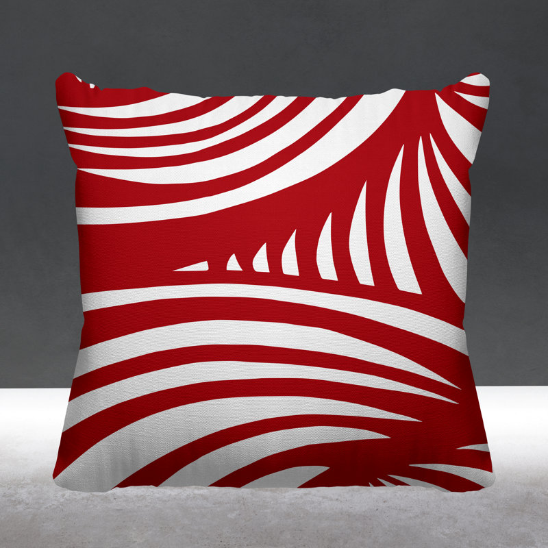 Ogden Abstract Outdoor Reversible Throw Pillow, 17H" x 17W", Red
