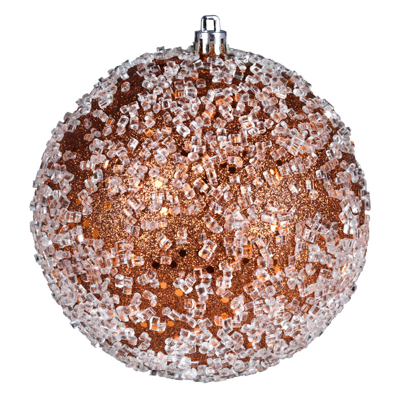 Ornement boule scintillante, Vert mousse, H 6 po x l 6 po x P 6 po, 4