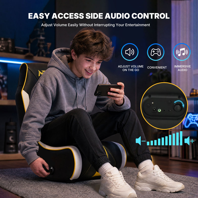 Chaise berçante de jeu vidéo pliable, audio 2.0 intégré, comète