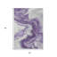 Tapis extérieur lavable abstrait mauve et argenté 5 pi x 8 pi