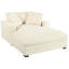 Méridienne surdimensionnée avec tissu doux classique, assemblage facile et pieds en bois massif pour une détente confortable et élégante-1166267580
