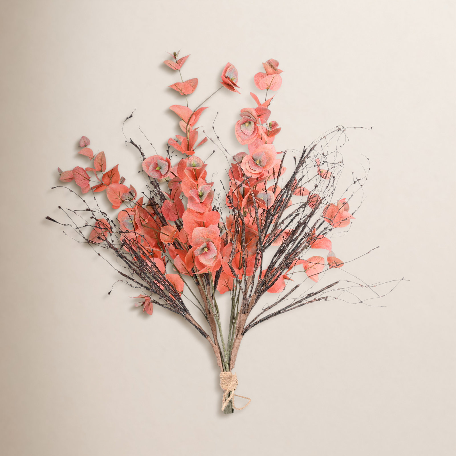 Jefferson Artificial Spray Stem, Faux Branches for Vase Filler, Orange