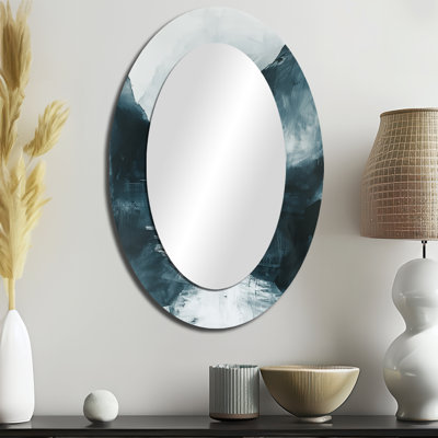 Winter Frozen Lake Wilderness Explorer - Grand miroir mural ovale sur métal