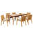 7-Piece Acacia Wood Outdoor Dining Set with Slatted Table and 6 Removable Cushion Chairs for Patio and Garden-106802442-106802446-106802445