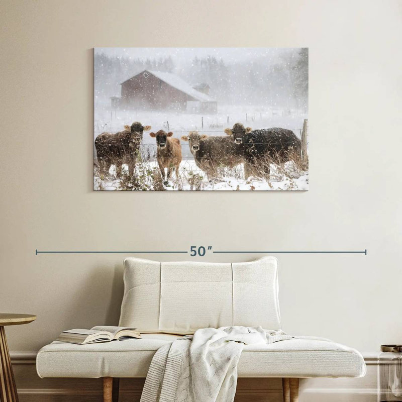 Brampt Cold Cows On The Farm, 26" H x 39" W