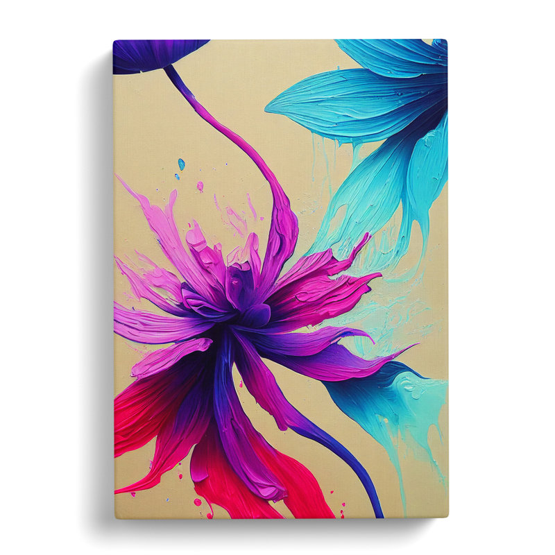 A Painted Flower Abstract - Wrapped Canvas Print, 50cm H x 35cm W x 3cm D