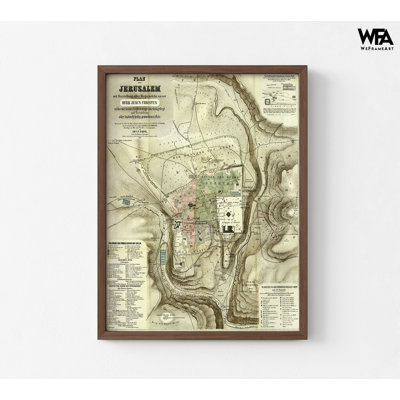 Antique Map Of Jerusalem, Old Map Print, Holy Land Art Print, Bible Map Art, Christian House Wall Decor, Catholic Room Wall Art