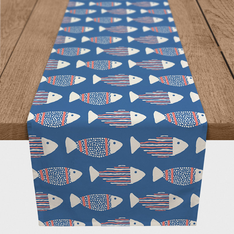 Chemin de table rectangulaire en polyester Sornson, L 90 po x l 16 po