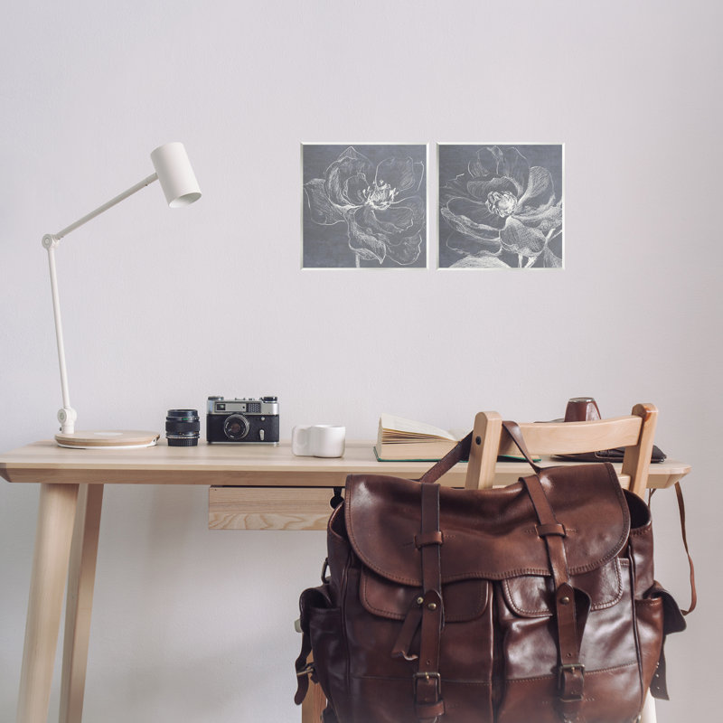 «Chalkboard Magnolia Blossom», ensemble de 2 plaques murales par Lanie Loreth