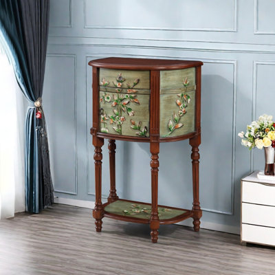 Half-Moon Cabinet with Hand-Painted Accents