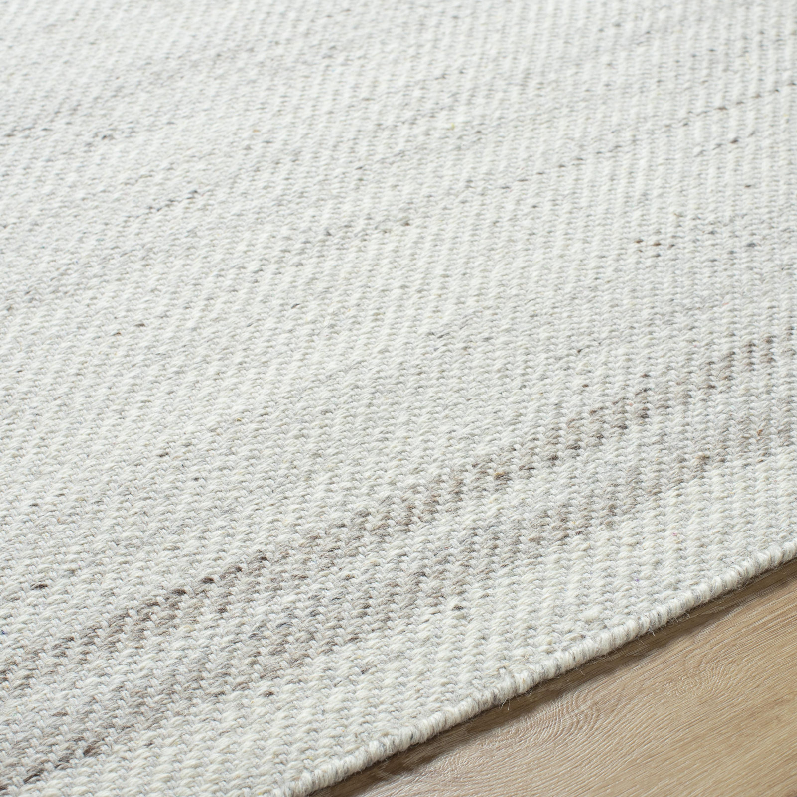 Lavande Solid Color Wool Area Rug in Gray, Runner 2'6" x 8'