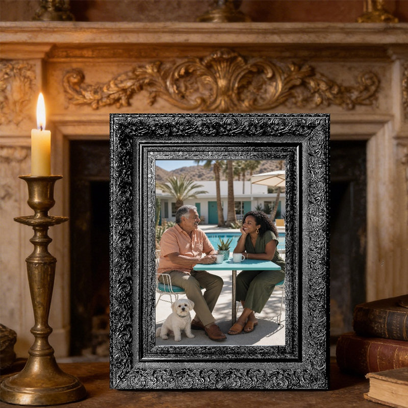 Black 1PC 5" x 7" Statement Picture Frame with Decorative Profile