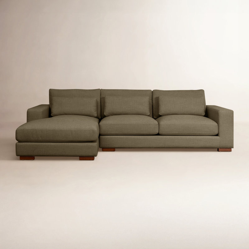 Copley 2-Piece 106.3” Upholstered Sectional, Orienté à gauche (vu de face), Mélange de coton