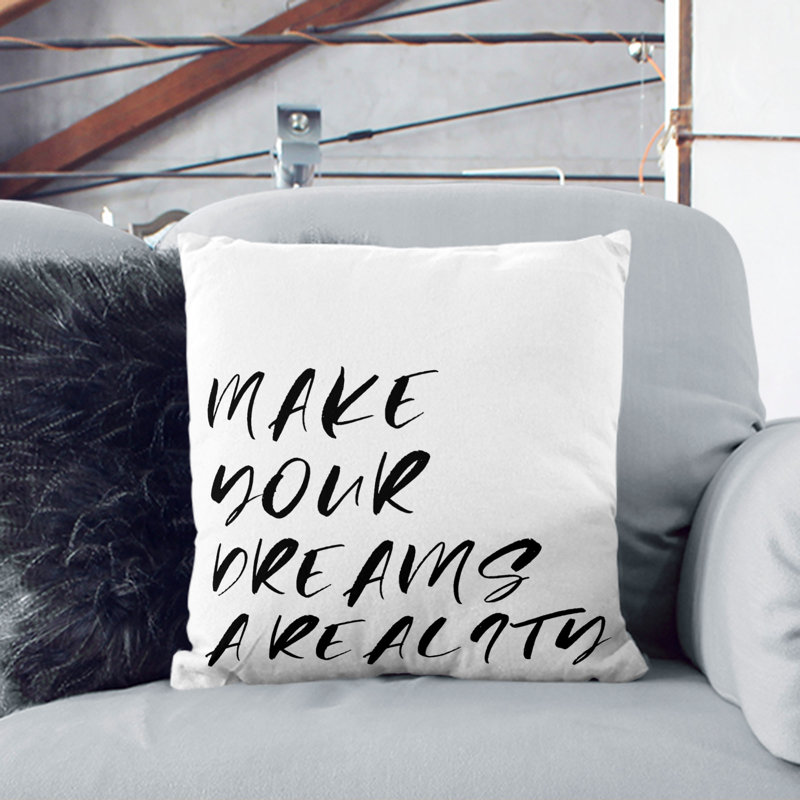 Square Cushion, 55cm H x 55cm W x 20cm D, Black