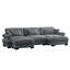 Canapé modulaire à assise profonde en U avec 2 repose-pieds mobiles-677340622
