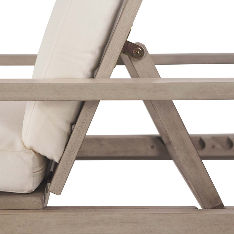 Chaise longue d'extérieur à 5 positions avec coussin, Gris