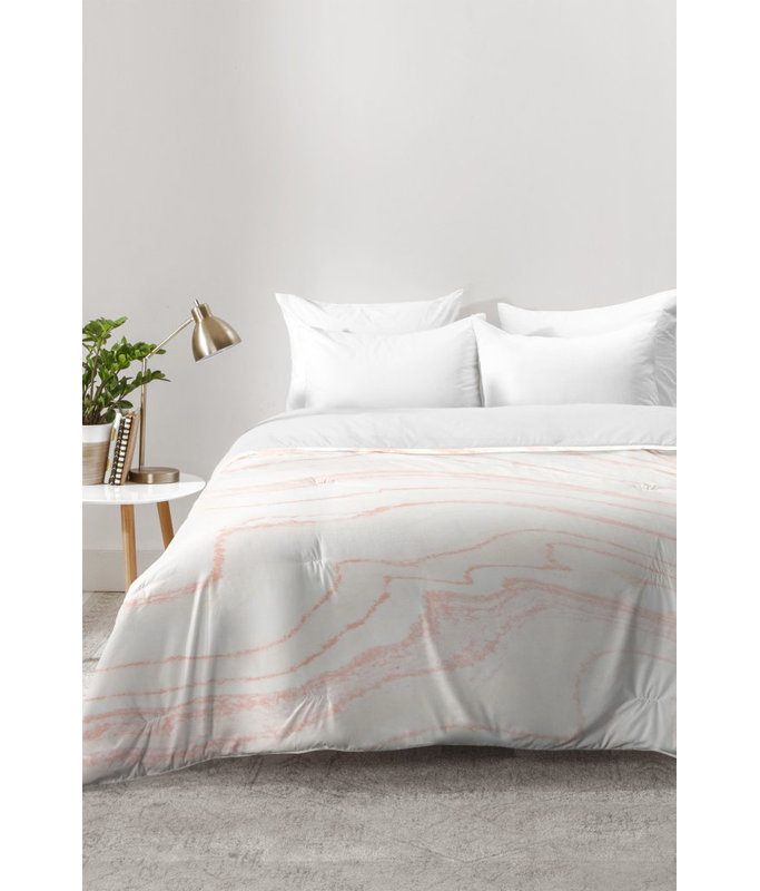 Rebecca Allen Modern & Contemporary Polyester Marble Comforter, Full/Queen Comforter + 2 Shams
