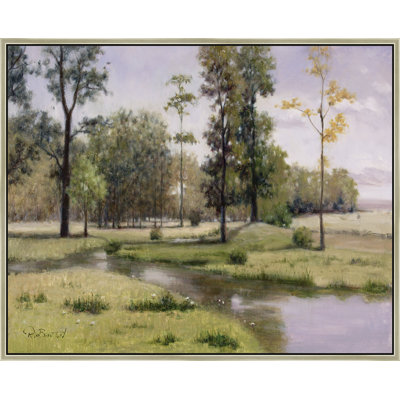 Morning Walk' - Floater Frame Painting Print on Canvas