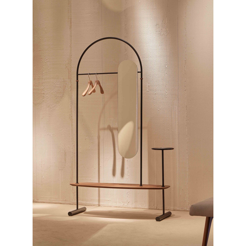 Arco 47.24" Clothes Rack, Graphite/Walnut