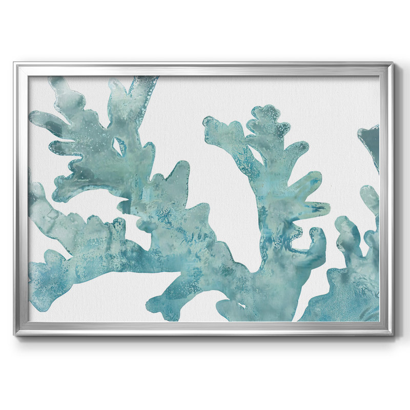 Blue Macro Coral II, reproduction d'art sur toile, H 26 po x l 38 po x P 1,5 po, Argent