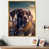 Toile avec cadre flottant or