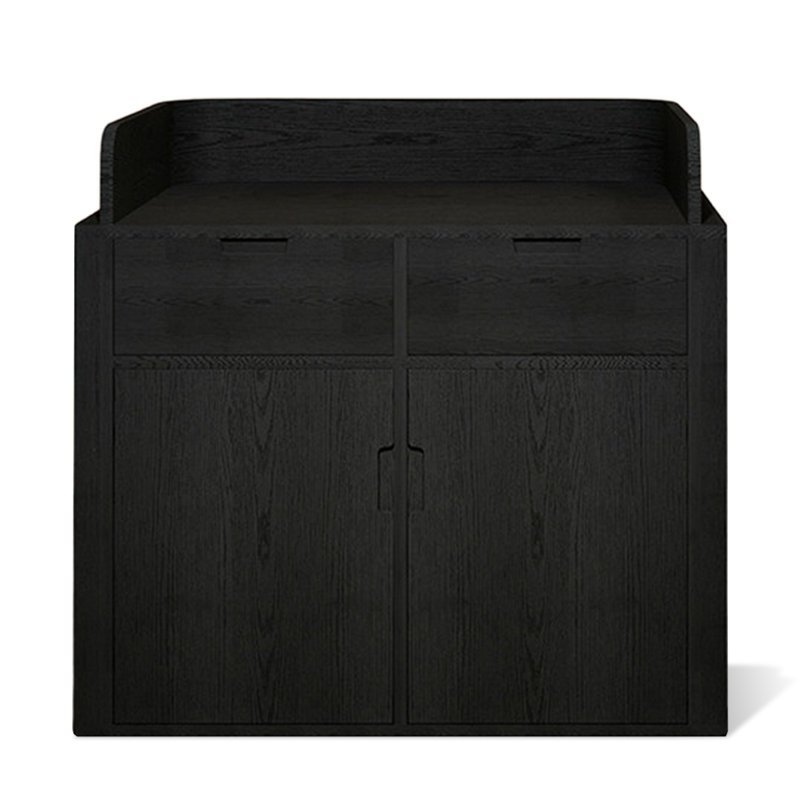 Bureau de réception contemporain en bois manufacturé Contemporary, H 39,37 po x L 35,43 po x l 19,69 po