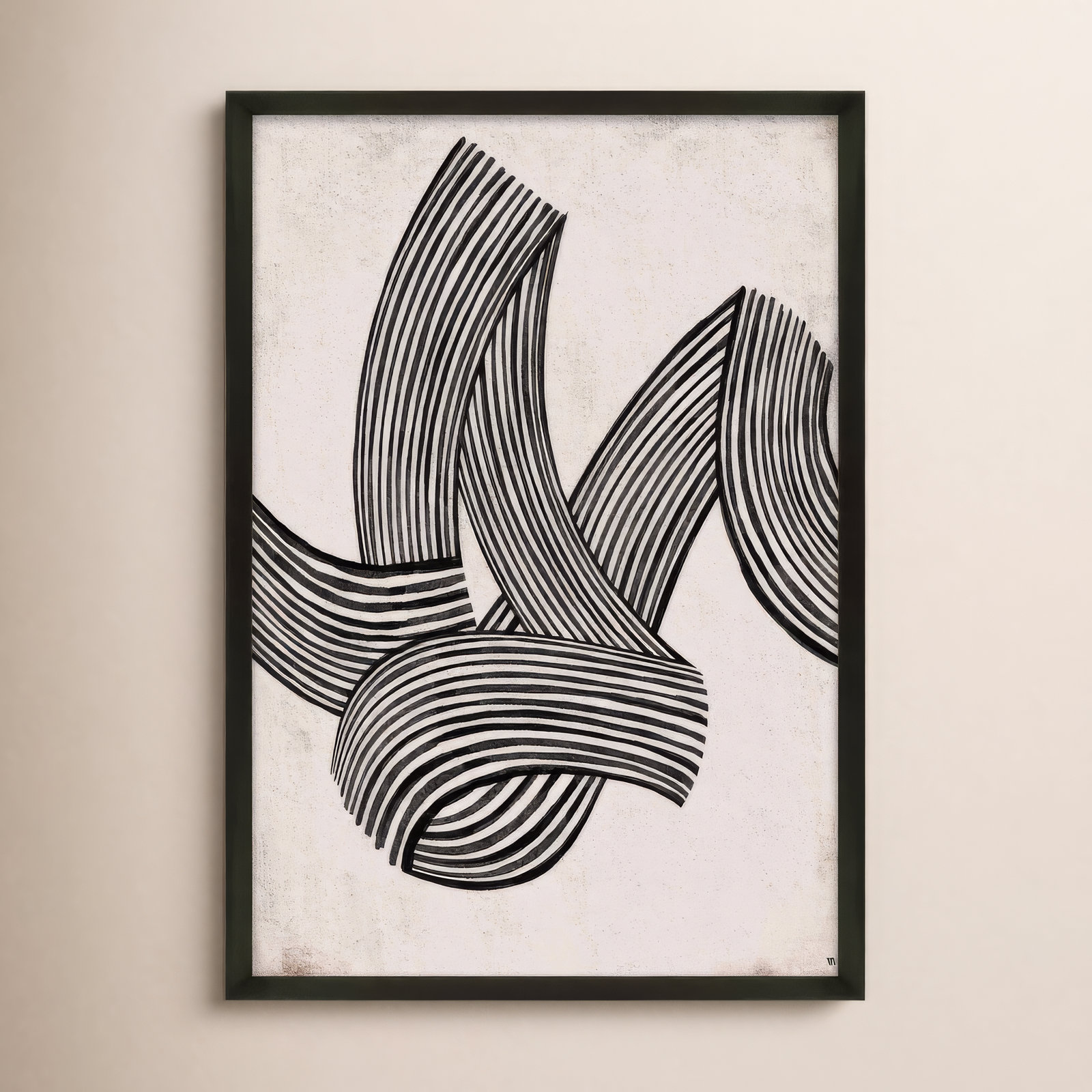 Neilsen "Linework 5" Print, Black Framed, 25" H x 17.5" W x 1.25" D