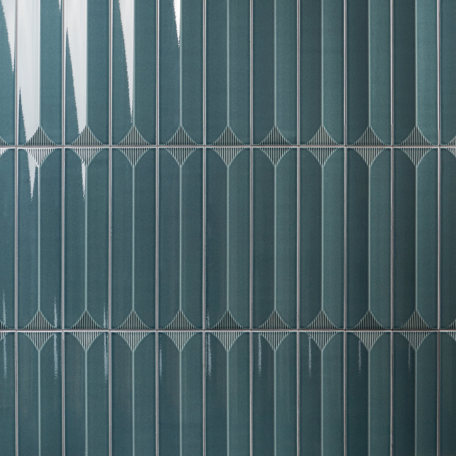Radiant Inflex 4" x 18" Ceramic Subway Tile, Emerald Green