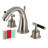 Kingston Brass Kaiser Two-Handle 3-Hole Deck Mount Widespread Bathroom Faucet with Brass Pop-Up Drain-51702998