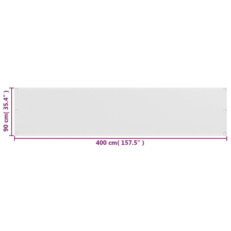 Privacy Fence, 400cm L x 90cm W, White