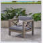 Fauteuil club Brava en bois d'acacia durable et coussins résistants aux intempéries pour un confort et un style extérieurs