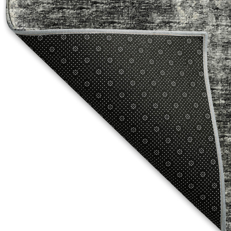 Tapis noir lavable à la machine de qualité supérieure Mayfield, Rectangle 5 pi x 7 pi 6 po