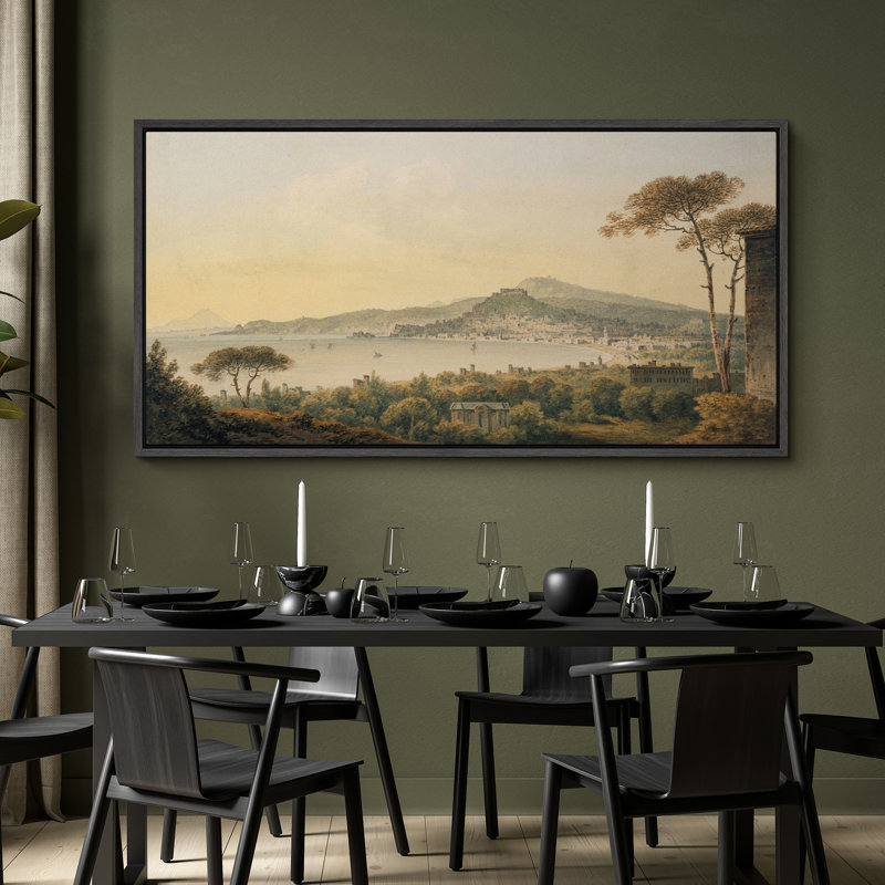 Art moderne paysage classique rétro, H 30 po x l 60 po, Noir, noir, noir, noir