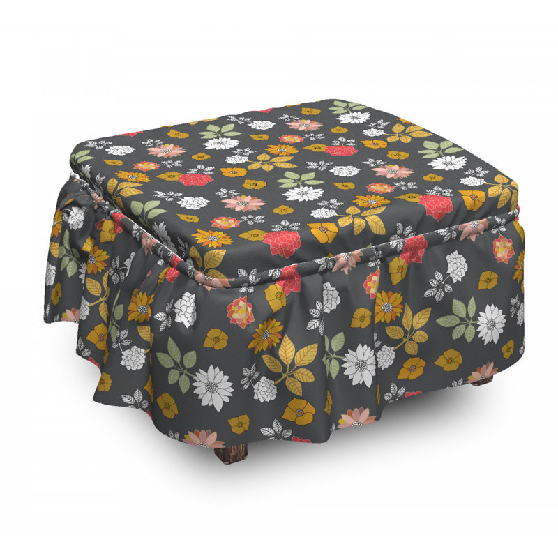 Housse pour repose-pieds en fleur de fleurs japonaises