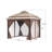 10x10 FT Outdoor Gazebo with Double Roof & Reinforcing Bars, Curtains & Netting for Patio