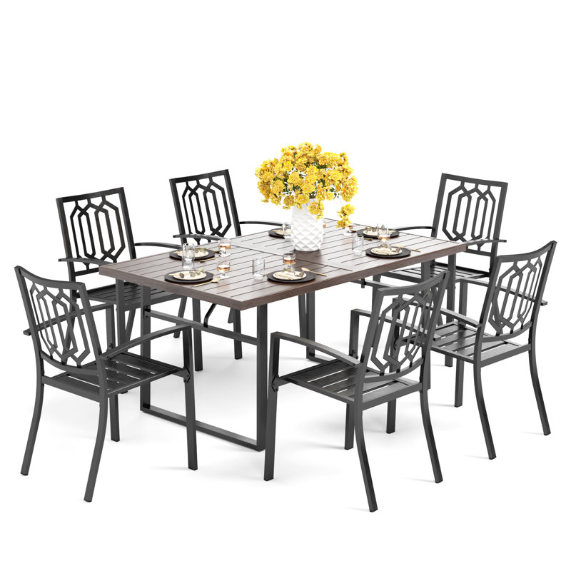 Ensemble de salle à manger rectangulaire pour 6 personnes 64 po Argyri