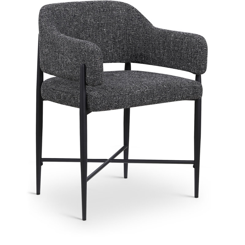 Jacenta Fabric Dining Chair, Black Polyester Fabric