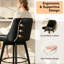 Tabourets de bar modernes pivotants à 360 ° rembourrés avec dossier, chaises pour îlot de cuisine et bar (ensemble de 2)-714654928-714654935
