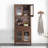 31.5"Nordic solid wood brown bookcase and wine rack