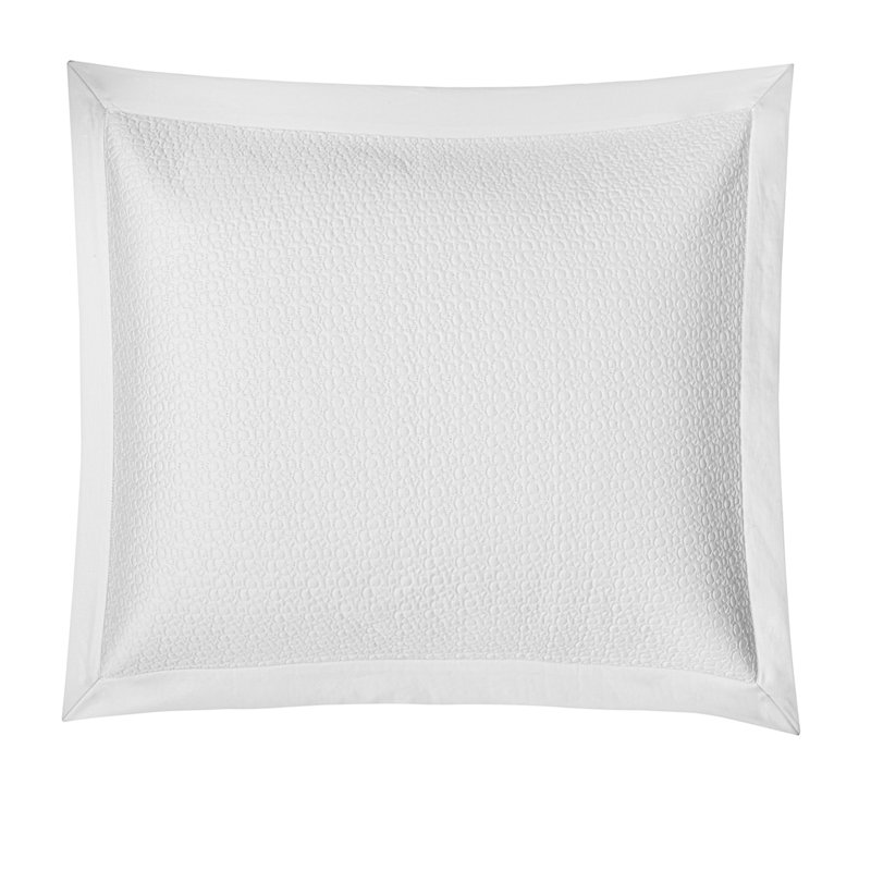 Estella 100% Cotton Sateen Quilted Sham, Euro, white