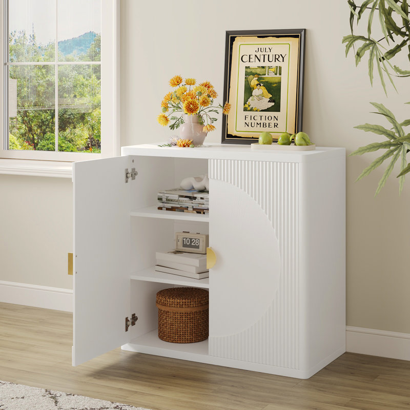 31.5" Wargo With Storage,Set Of 3,Wooden Buffet Cabinet With 2 Buffer Doors And 3 Adjustable Shelves,Suitable For Dining Room,Kitchen,Living Room