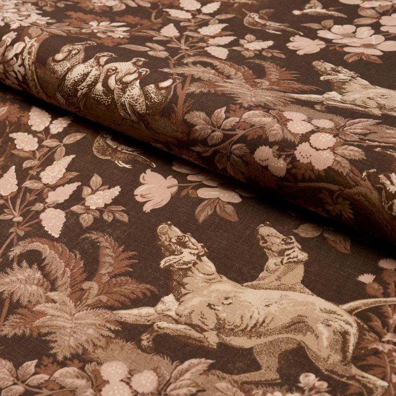 Hound Meadow Fabric, Sepia
