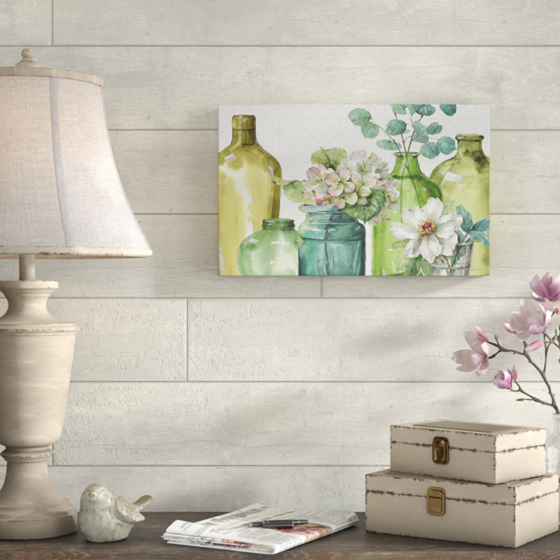 « mixed verts xlix », reproduction de peinture à l’acrylique sur toile tendue, H 30 po x l 47 po x P 2 po
