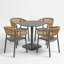 ALBIN 80 Round Table Nickel Grey with 4 GRETA Chair Nickel Grey Set